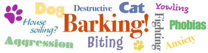 Dog Cat Biting Fighting Aggression Barking Yowling House soiling Destructive Anxiety Phobias